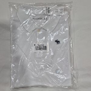 Abercrombie Kids Classic White Polo- Short Sleeve- Brand New In Package